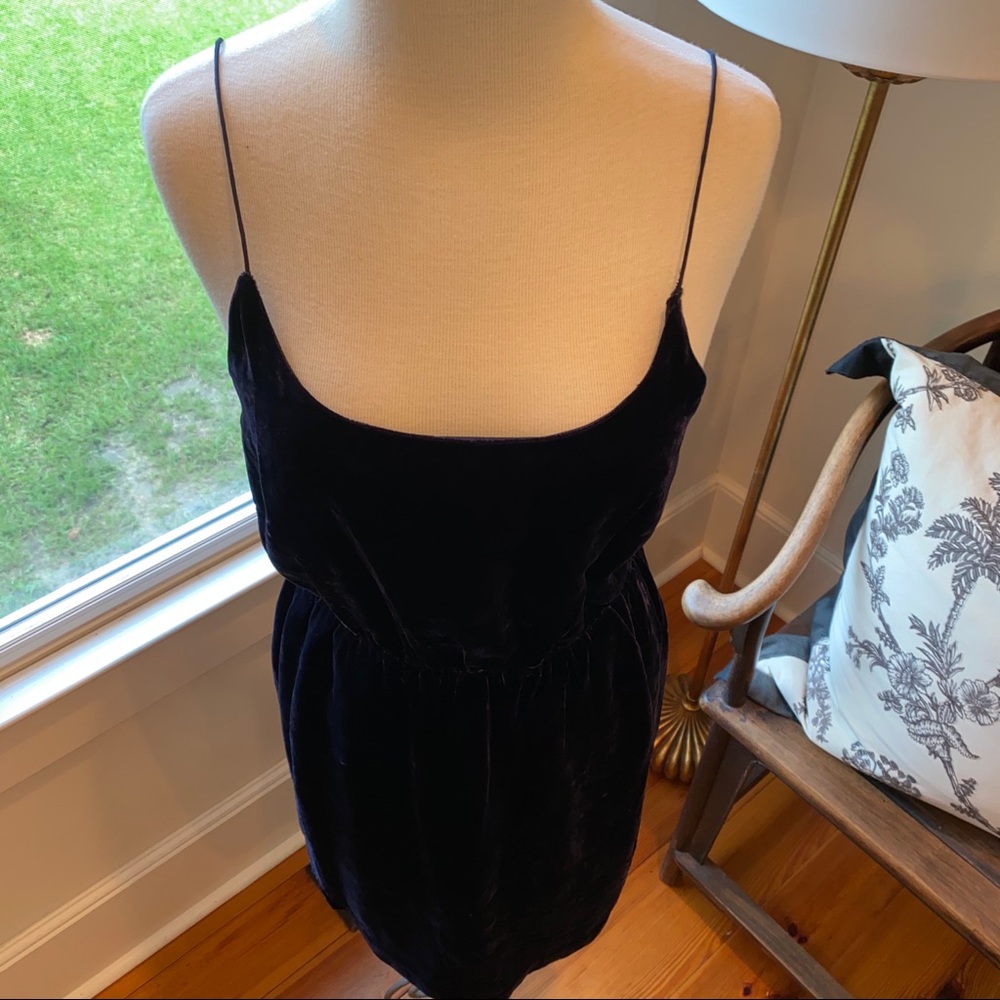 J. CREW Velvet Navy Dress - Picture 2 of 5